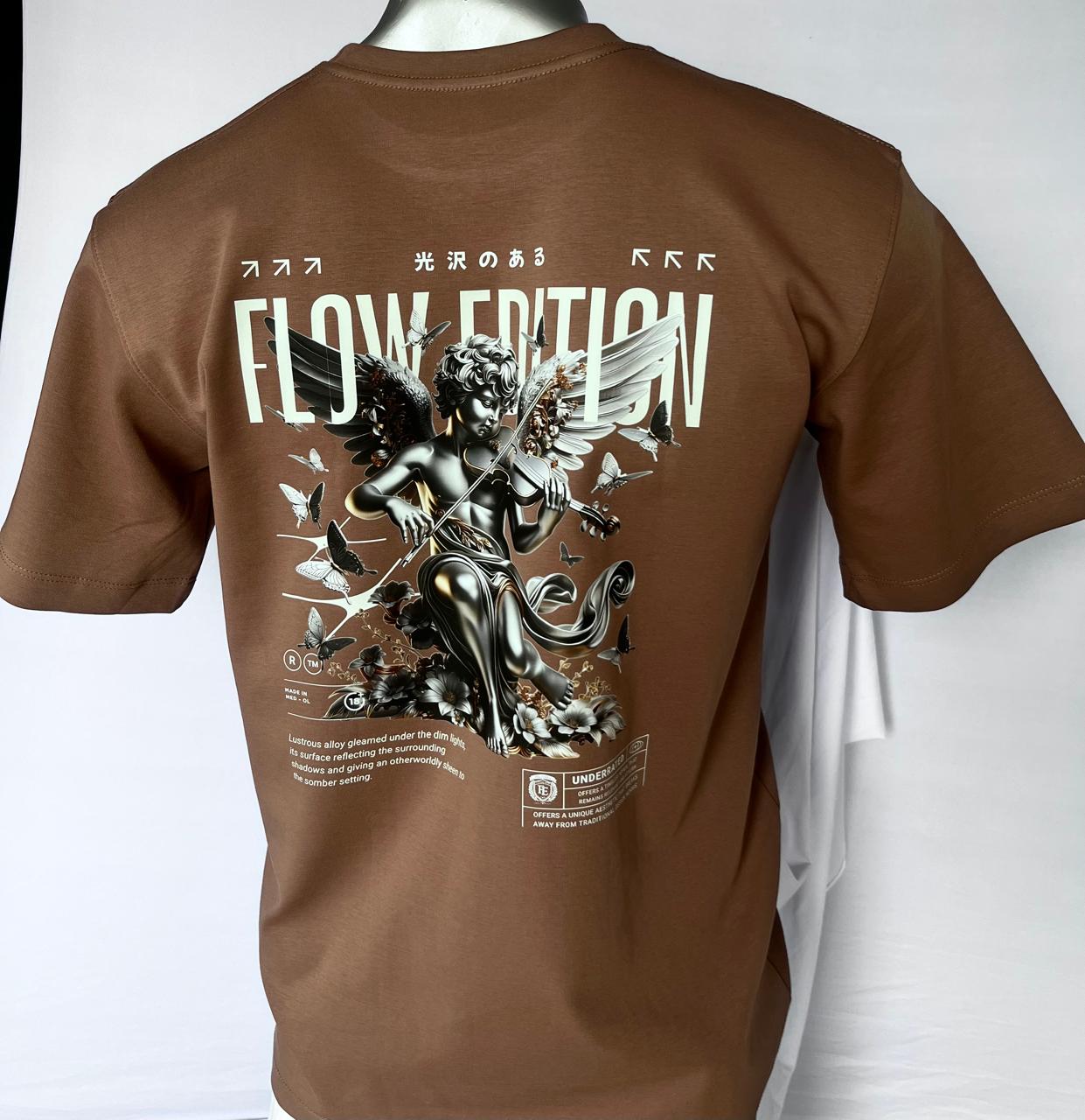 Camiseta café premium Flow Edition — vista posterior